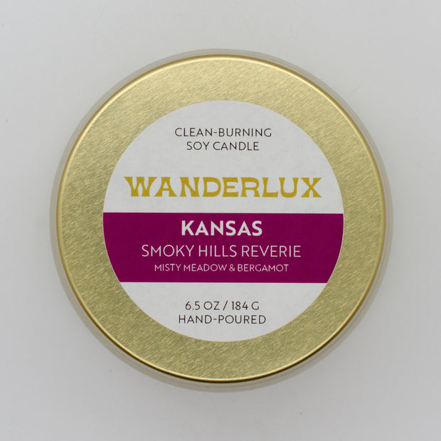 Wanderlux Kansas Smoky Hills Reverie 6.5 Ounce Soy Candle