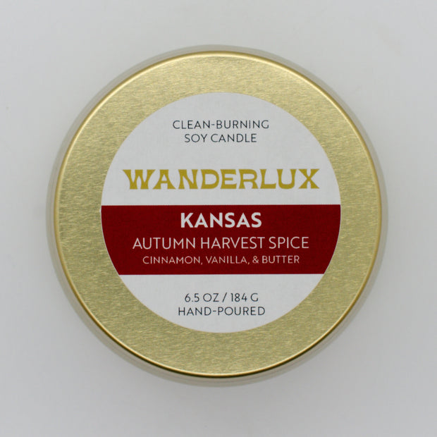 Wanderlux Kansas Autumn Harvest Spice 6.5 Ounce Soy Candle