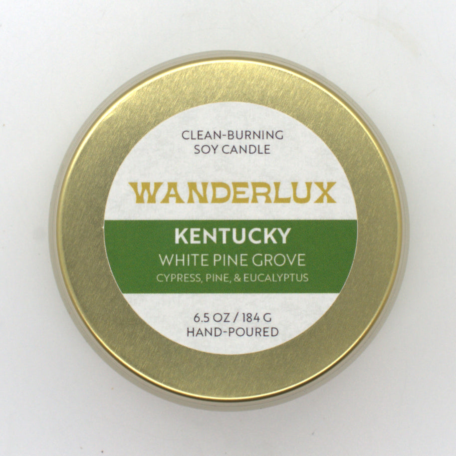 Wanderlux Kentucky White Pine Grove 6.5 Ounce Soy Candle