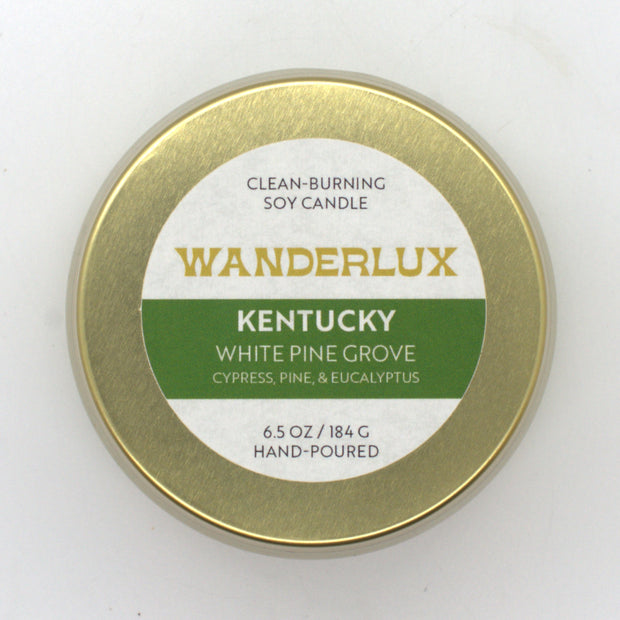 Wanderlux Kentucky White Pine Grove 6.5 Ounce Soy Candle
