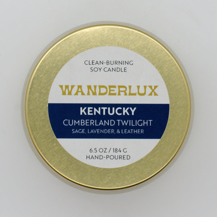 Wanderlux Kentucky Cumberland Twilight 6.5 Ounce Soy Candle