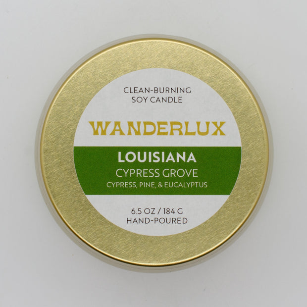 Wanderlux Louisiana Cypress Pine Grove 6.5 Ounce Soy Candle
