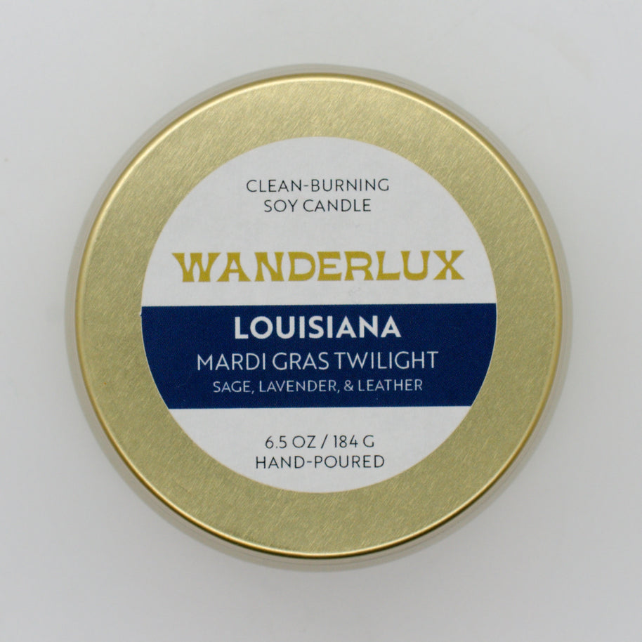 Wanderlux Louisiana Mardi Gras Twilight 6.5 Ounce Soy Candle