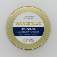 Wanderlux Louisiana Mardi Gras Twilight 6.5 Ounce Soy Candle