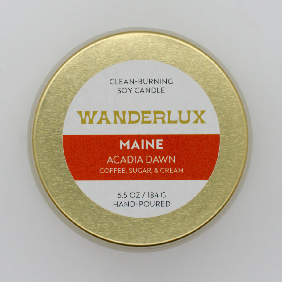 Wanderlux Maine Acadia Dawn 6.5 Ounce Soy Candle