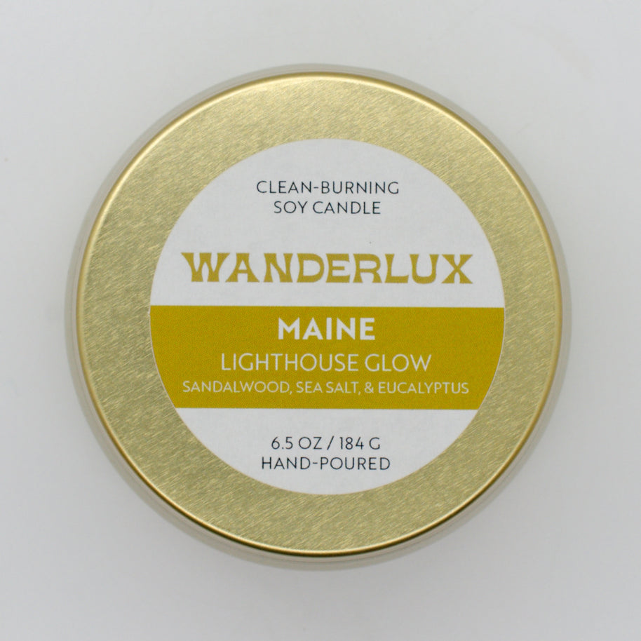 Wanderlux Maine Lighthouse Glow 6.5 Ounce Soy Candle