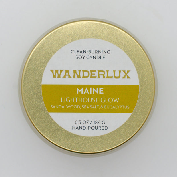 Wanderlux Maine Lighthouse Glow 6.5 Ounce Soy Candle