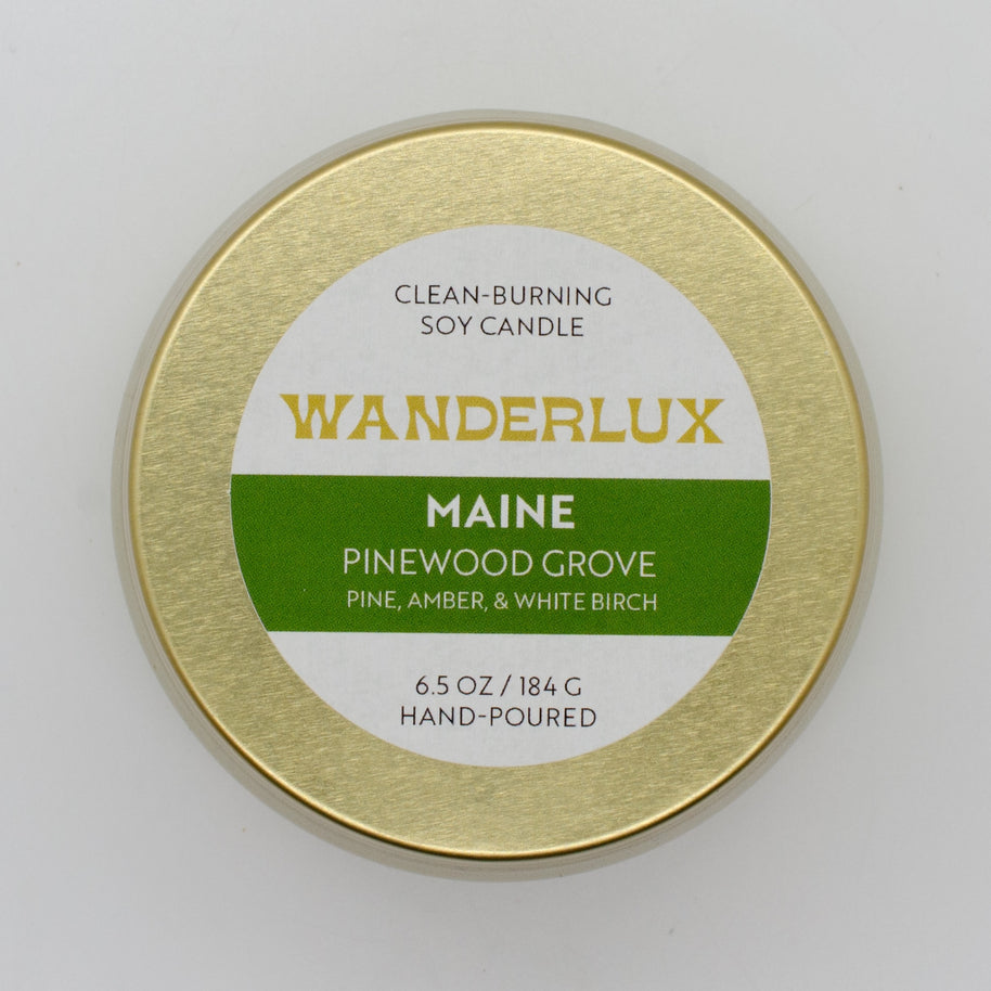 Wanderlux Maine Pinewood Grove 6.5 Ounce Soy Candle