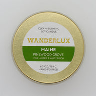 Wanderlux Maine Pinewood Grove 6.5 Ounce Soy Candle