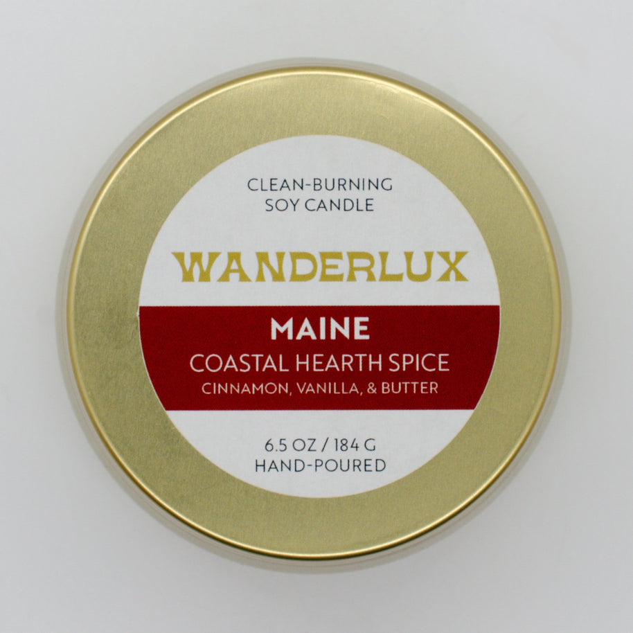 Wanderlux Maine Coastal Hearth Spice 6.5 Ounce Soy Candle