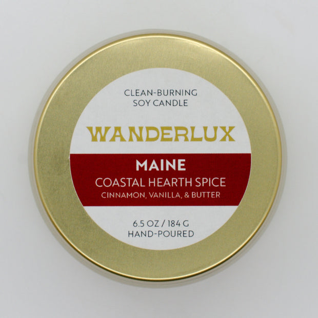 Wanderlux Maine Coastal Hearth Spice 6.5 Ounce Soy Candle
