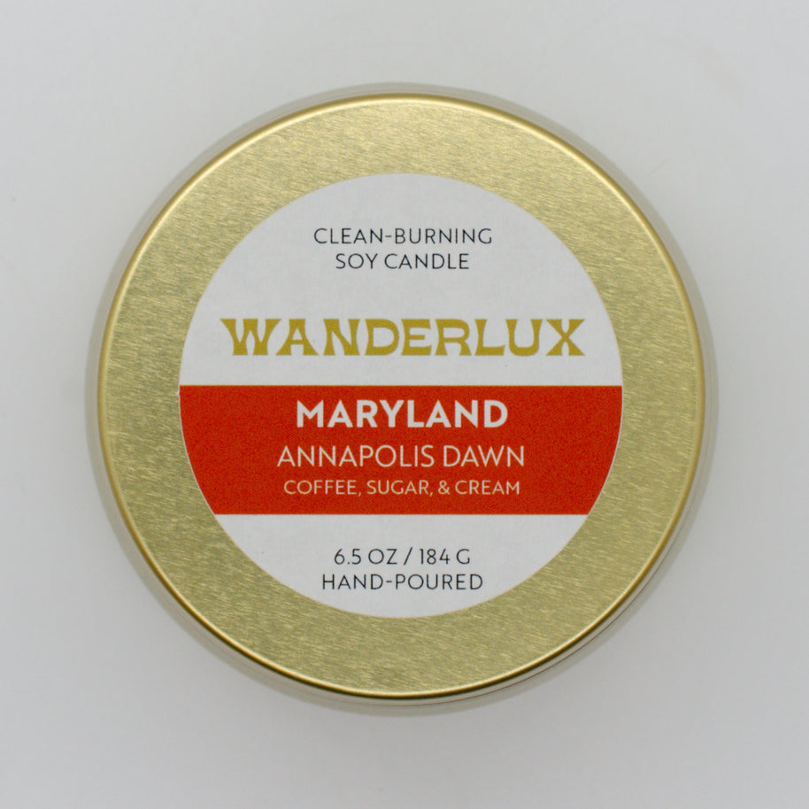Wanderlux Maryland Annapolis Dawn 6.5 Ounce Soy Candle