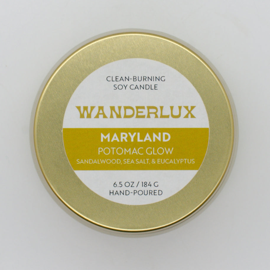 Wanderlux Maryland Potomac Glow 6.5 Ounce Soy Candle