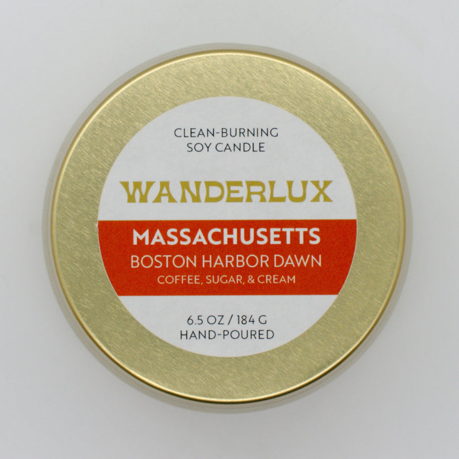 Wanderlux Massachusetts Boston Harbor Dawn 6.5 Ounce Soy Candle