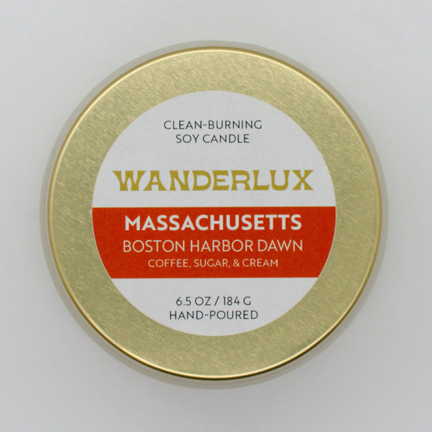 Wanderlux Massachusetts Boston Harbor Dawn 6.5 Ounce Soy Candle