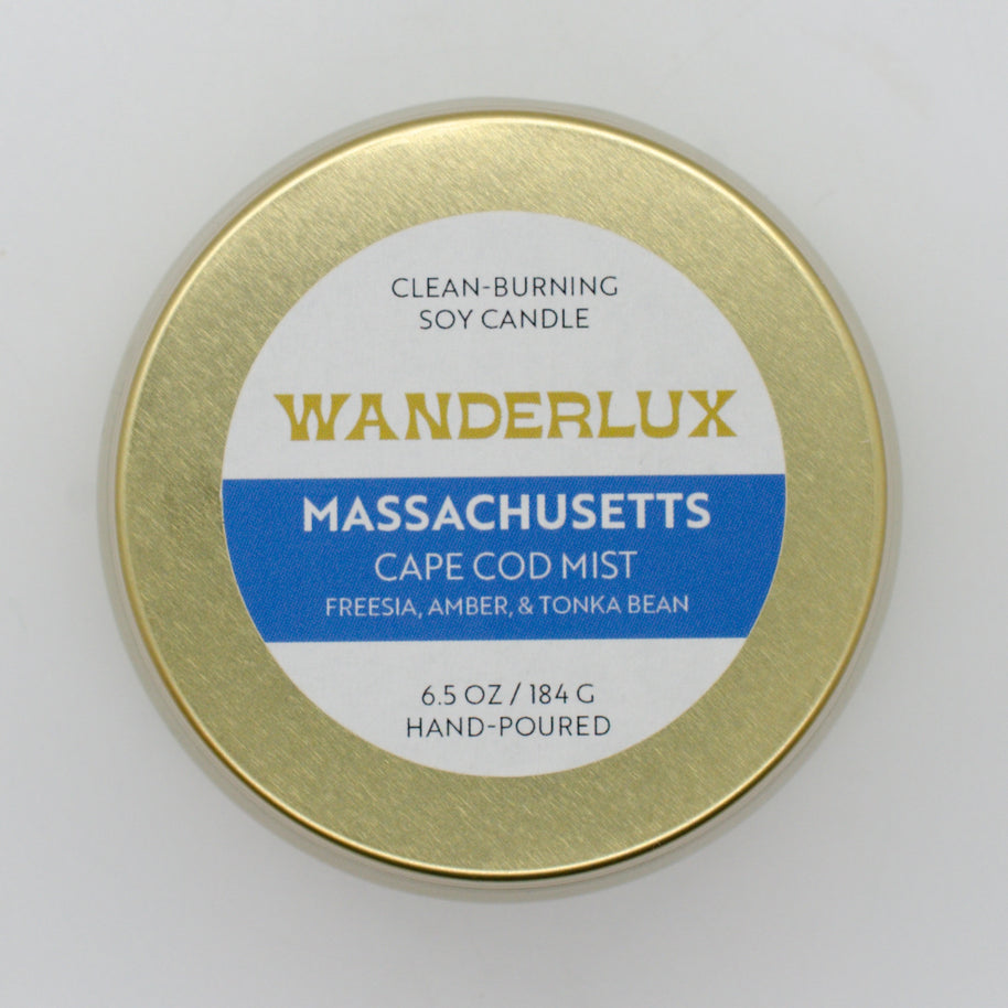 Wanderlux Massachusetts Cape Cod Mist 6.5 Ounce Soy Candle