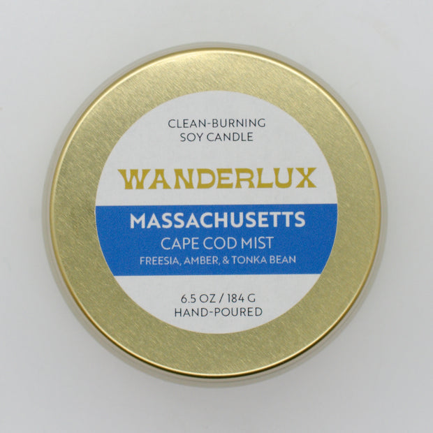 Wanderlux Massachusetts Cape Cod Mist 6.5 Ounce Soy Candle
