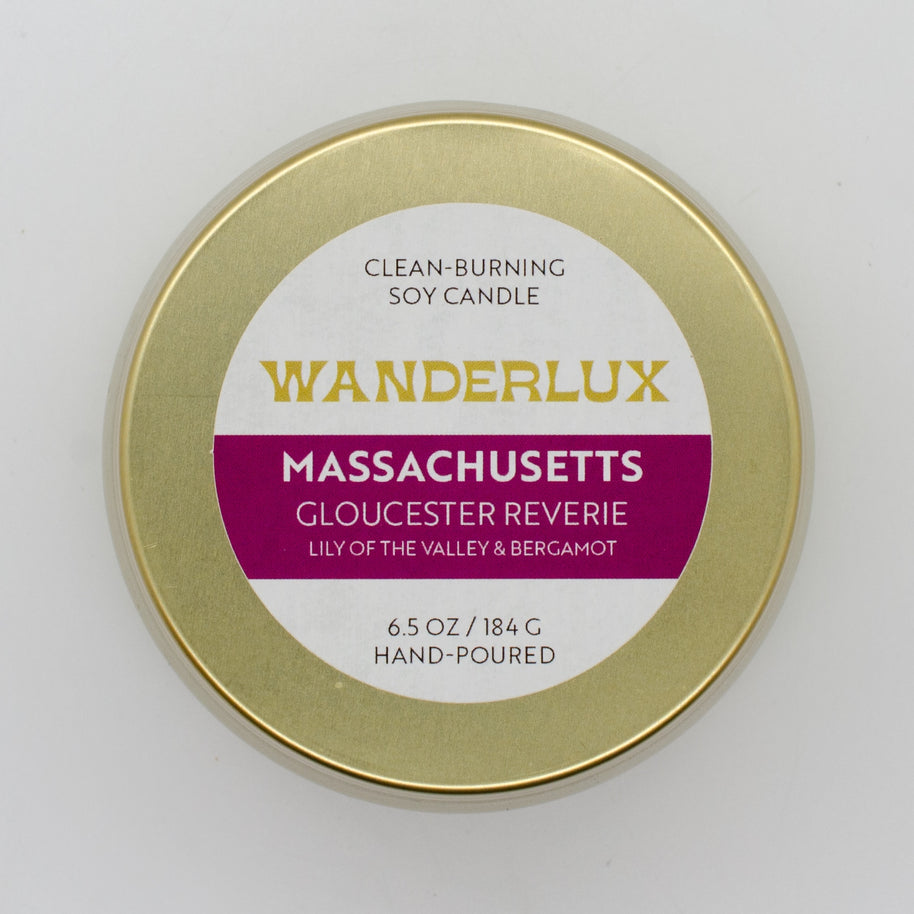 Wanderlux Massachusetts Gloucester Reverie 6.5 Ounce Soy Candle