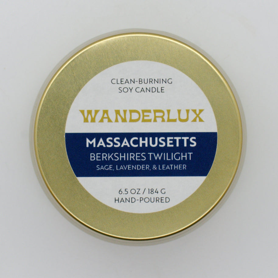Wanderlux Massachusetts Berkshires Twilight 6.5 Ounce Soy Candle