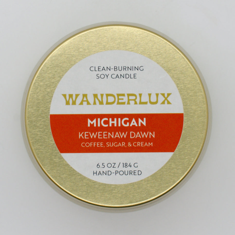 Wanderlux Michigan Keweenaw Dawn 6.5 Ounce Soy Candle