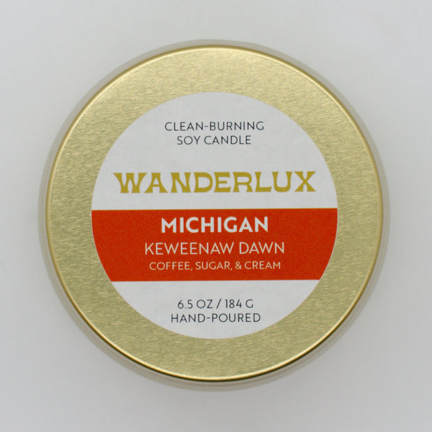 Wanderlux Michigan Keweenaw Dawn 6.5 Ounce Soy Candle