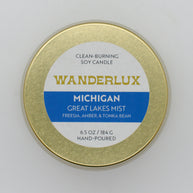 Wanderlux Michigan Great Lakes Mist 6.5 Ounce Soy Candle