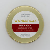 Wanderlux Michigan Mackinac Spice 6.5 Ounce Soy Candle