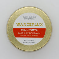 Wanderlux Minnesota Lake Superior Dawn 6.5 Ounce Soy Candle