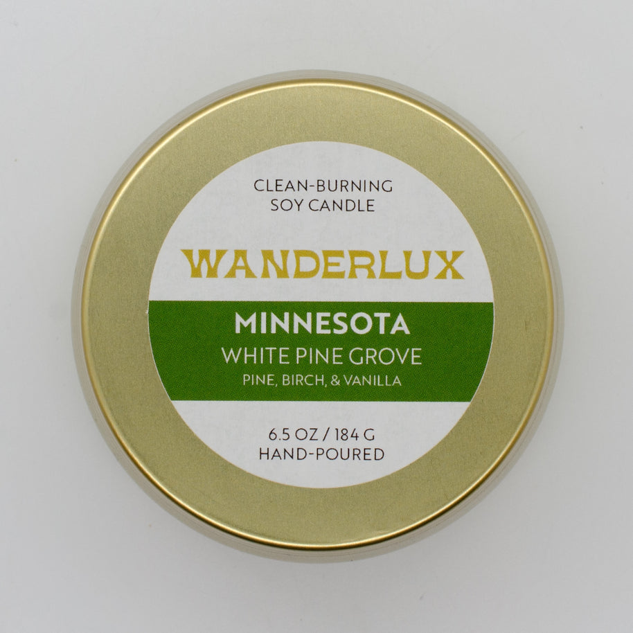 Wanderlux Minnesota White Pine Grove 6.5 Ounce Soy Candle