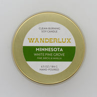 Wanderlux Minnesota White Pine Grove 6.5 Ounce Soy Candle