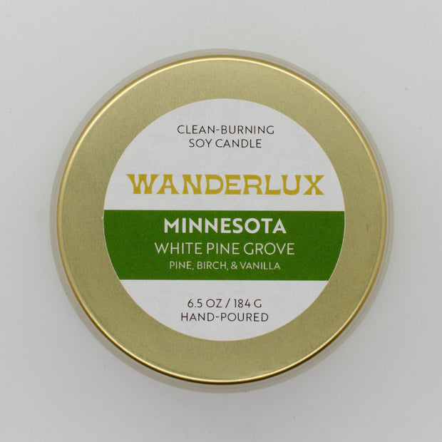 Wanderlux Minnesota White Pine Grove 6.5 Ounce Soy Candle