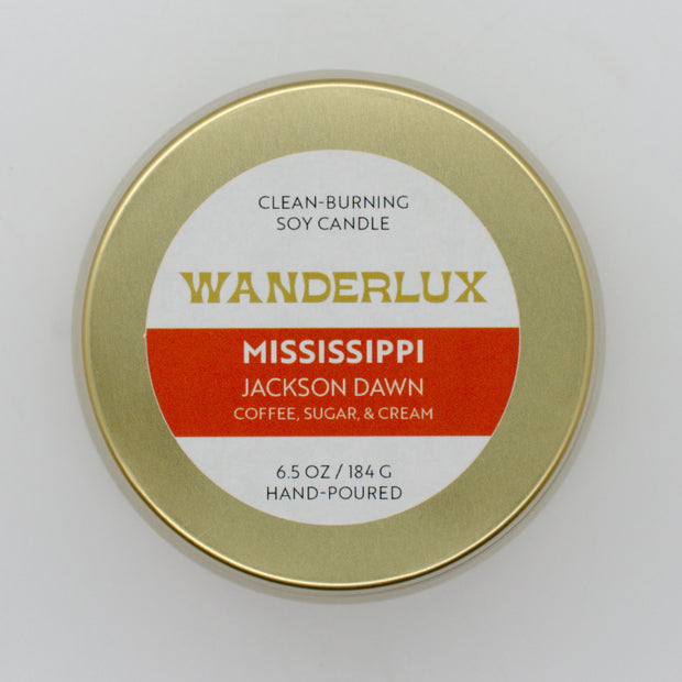 Wanderlux Mississippi Jackson Dawn 6.5 Ounce Soy Candle