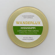 Wanderlux Mississippi Longleaf Pine Grove 6.5 Ounce Soy Candle