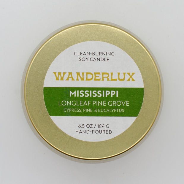 Wanderlux Mississippi Longleaf Pine Grove 6.5 Ounce Soy Candle