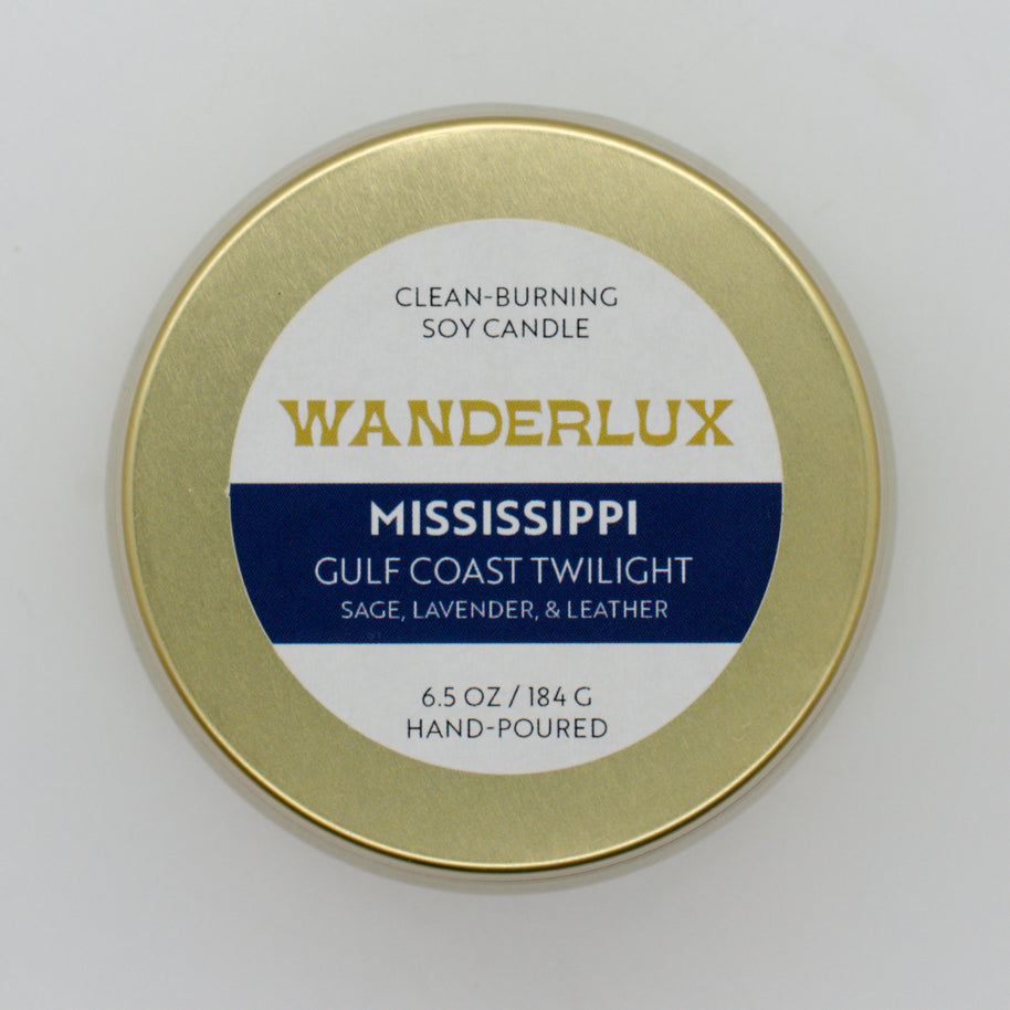 Wanderlux Mississippi Gulf Coast Twilight 6.5 Ounce Soy Candle