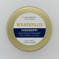 Wanderlux Mississippi Gulf Coast Twilight 6.5 Ounce Soy Candle