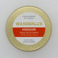 Wanderlux Missouri Table Rock Dawn 6.5 Ounce Soy Candle