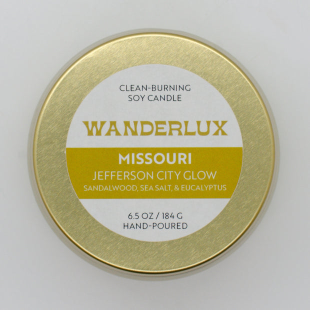 Wanderlux Missouri Jefferson City Glow 6.5 Ounce Soy Candle