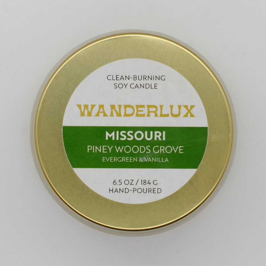 Wanderlux Missouri Piney Woods Grove 6.5 Ounce Soy Candle