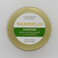Wanderlux Missouri Piney Woods Grove 6.5 Ounce Soy Candle