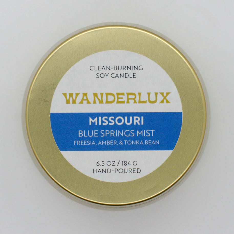 Wanderlux Missouri Blue Springs Mist 6.5 Ounce Soy Candle