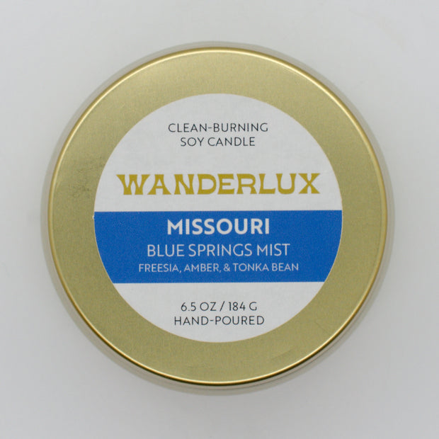 Wanderlux Missouri Blue Springs Mist 6.5 Ounce Soy Candle