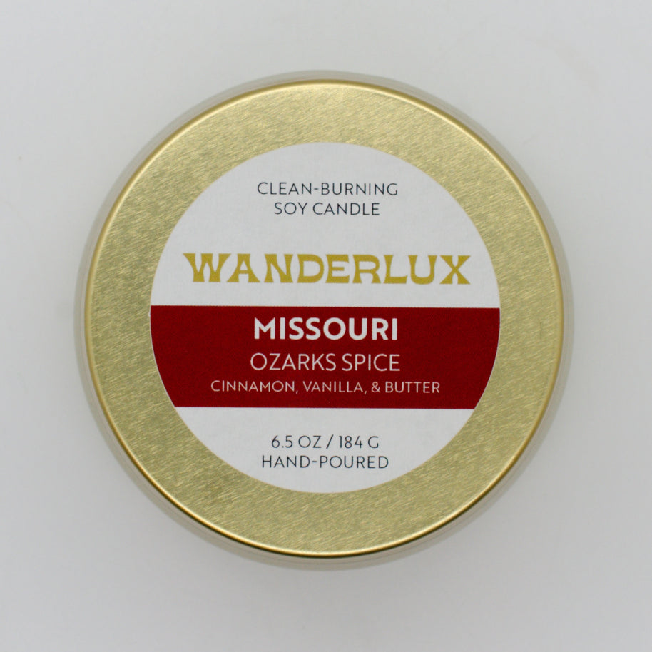 Wanderlux Missouri Ozarks Spice 6.5 Ounce Soy Candle