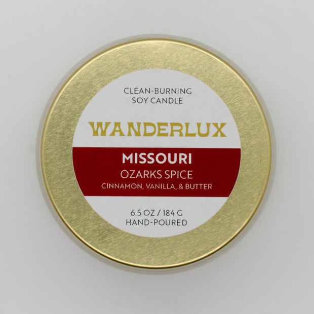 Wanderlux Missouri Ozarks Spice 6.5 Ounce Soy Candle