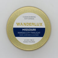 Wanderlux Missouri Kansas City Twilight 6.5 Ounce Soy Candle