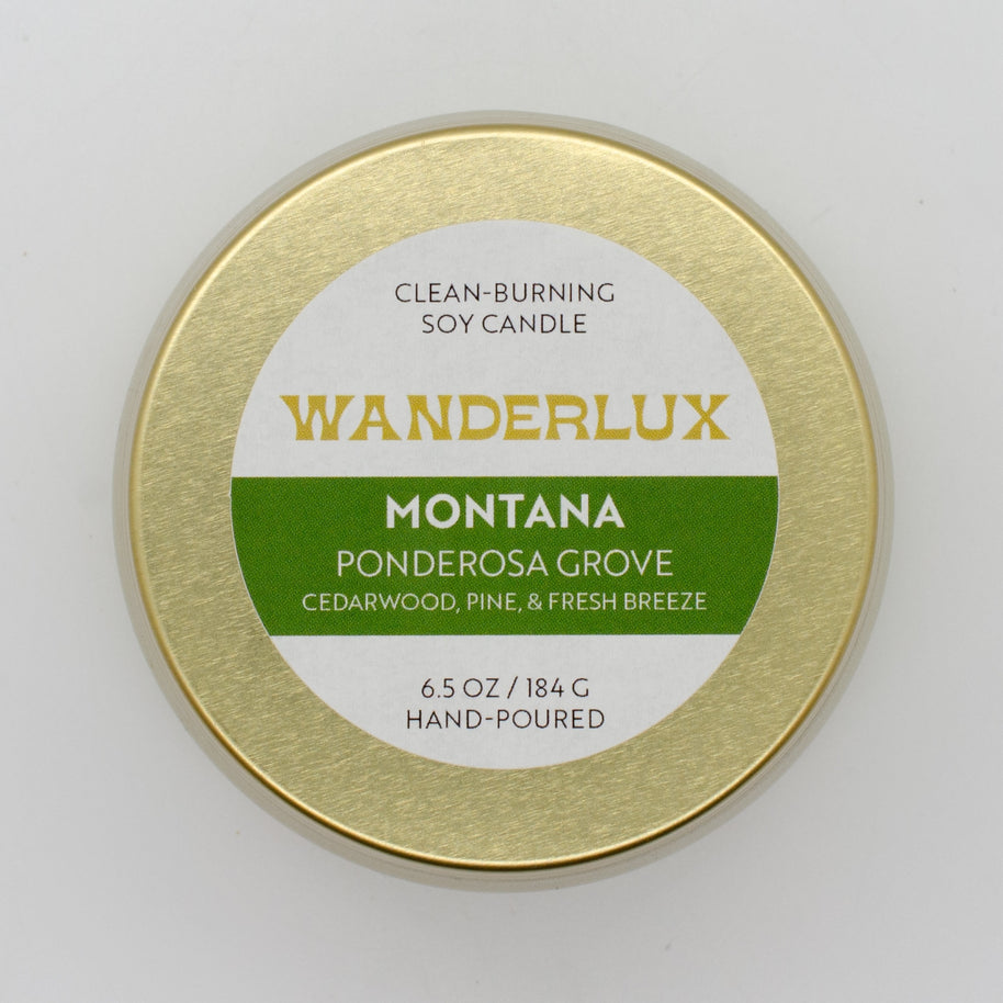 Wanderlux Montana Ponderosa Grove 6.5 Ounce Soy Candle