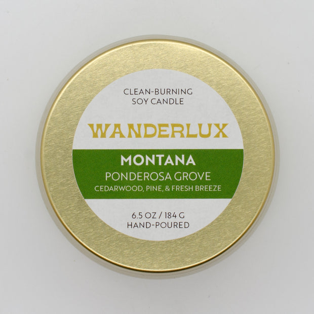 Wanderlux Montana Ponderosa Grove 6.5 Ounce Soy Candle