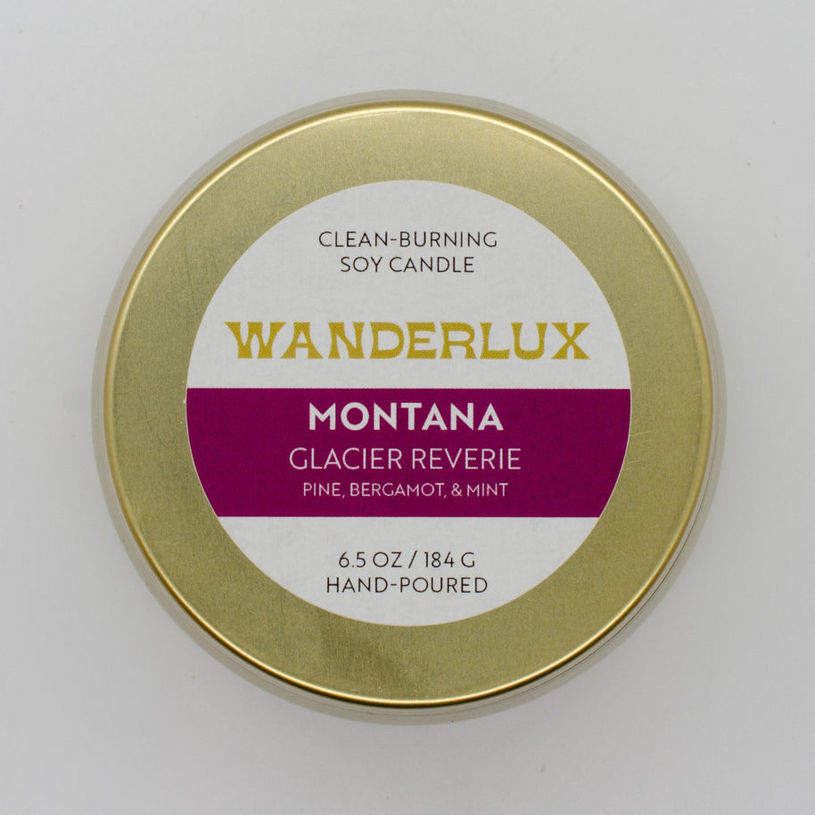 Wanderlux Montana Glacier Reverie 6.5 Ounce Soy Candle