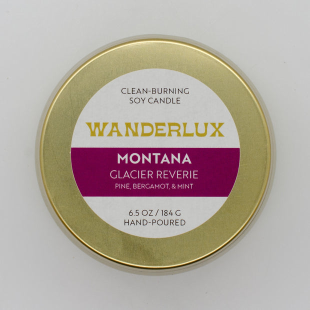 Wanderlux Montana Glacier Reverie 6.5 Ounce Soy Candle