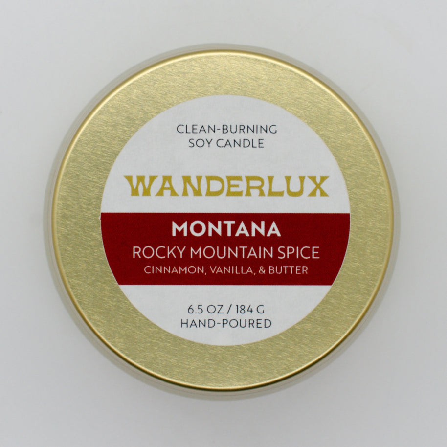 Wanderlux Montana Rocky Mountain Spice 6.5 Ounce Soy Candle